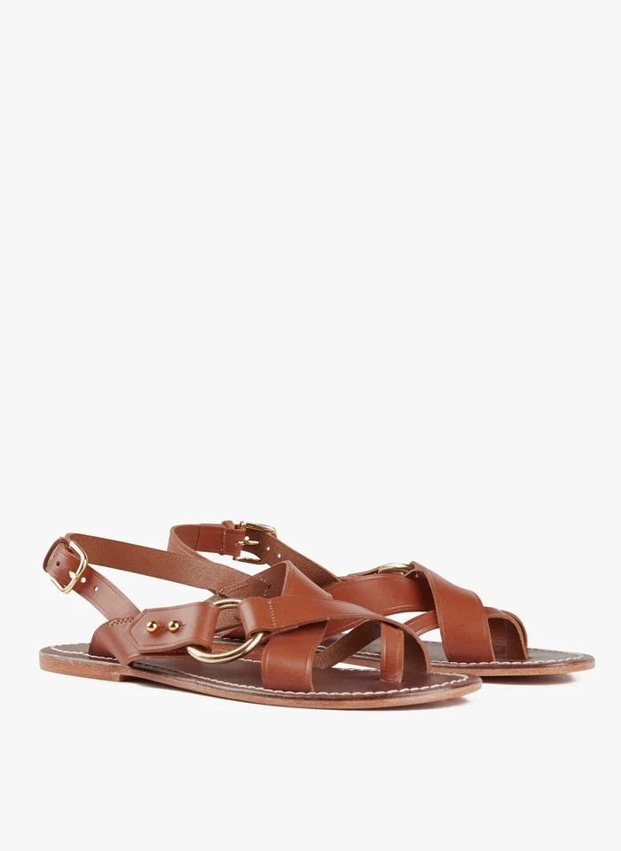 Soeur Sandales Plates En Cuir | Marron 2 Soeur Sandales Plates En Cuir | Marron – Image 2