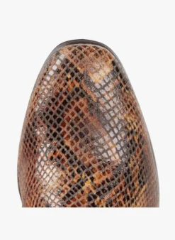 Soeur GAZETTE - Bottines En Cuir Imprimé Motif Python | Marron -Soeur Soldes Boutique 3025956