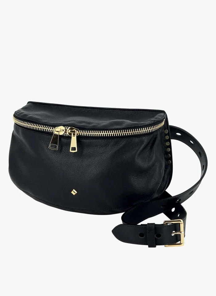 GRANDE LILI - Sac Banane Zippé En Cuir | Noir 1 GRANDE LILI - Sac Banane Zippé En Cuir | Noir