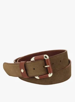 LA COULOMB VELOURS 40MM BCLE RECOUV - Ceinture à Boucle En Cuir | Marron