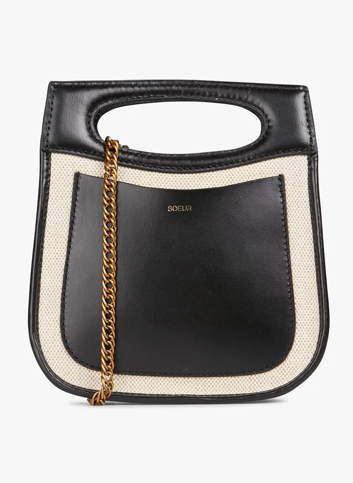 Soeur CHERI MINI - Mini Sac En Cuir Et Toile | Beige 1 Soeur CHERI MINI - Mini Sac En Cuir Et Toile | Beige