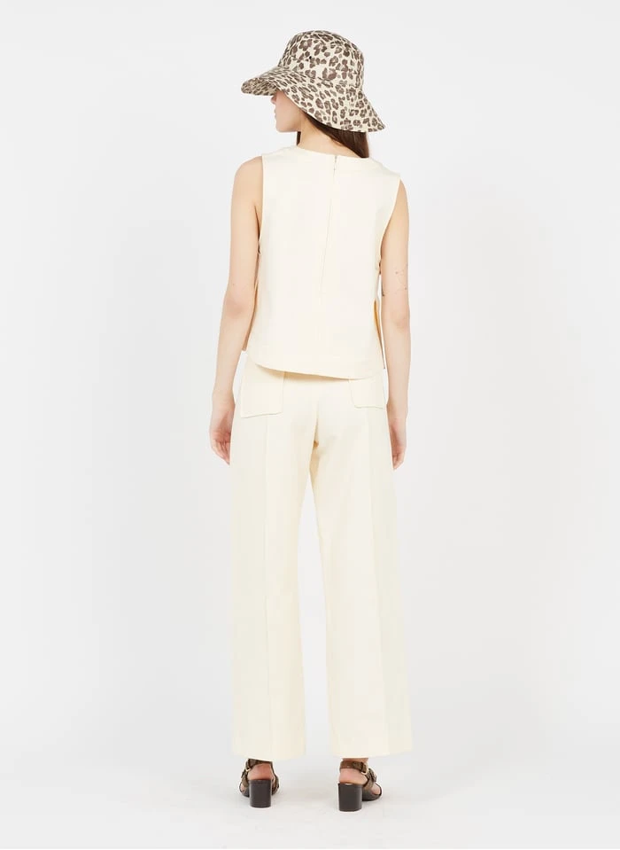 Soeur HARRY - Pantalon Large Taille Haute En Twill De Coton | Beige 6 Soeur HARRY - Pantalon Large Taille Haute En Twill De Coton | Beige – Image 6