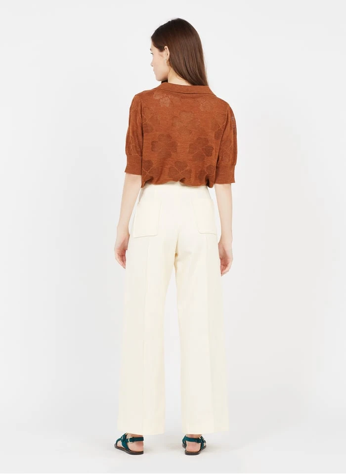 Soeur HARRY - Pantalon Large Taille Haute En Twill De Coton | Beige 10 Soeur HARRY - Pantalon Large Taille Haute En Twill De Coton | Beige – Image 10