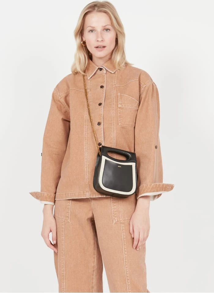 Soeur CHERI MINI - Mini Sac En Cuir Et Toile | Beige 2 Soeur CHERI MINI - Mini Sac En Cuir Et Toile | Beige – Image 2