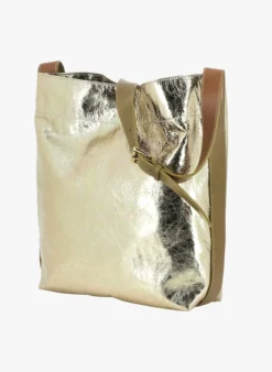 LE ENZO - Cabas En Cuir Métallisé | Doré -Soeur Soldes Boutique 3596513