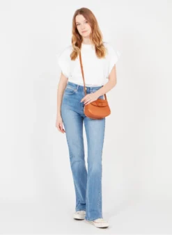 LE COURCY - Sac Bandoulière à Rabat En Cuir | Marron 7 LE COURCY - Sac Bandoulière à Rabat En Cuir | Marron -Soeur Soldes Boutique 3604867