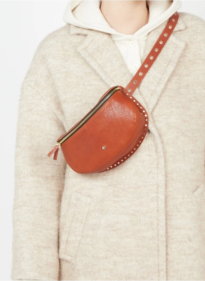 LA LILI - POCH CEINT AJUST CLOUS - Banane En Cuir | Multicolore 2 LA LILI - POCH CEINT AJUST CLOUS - Banane En Cuir | Multicolore – Image 2