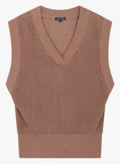 Soeur PAX - Pull Col V En Coton | Marron -Soeur Soldes Boutique 3984858