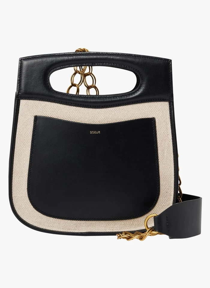 Soeur CHERI - Sac Bandoulière Bi Matière | Beige 1 Soeur CHERI - Sac Bandoulière Bi Matière | Beige