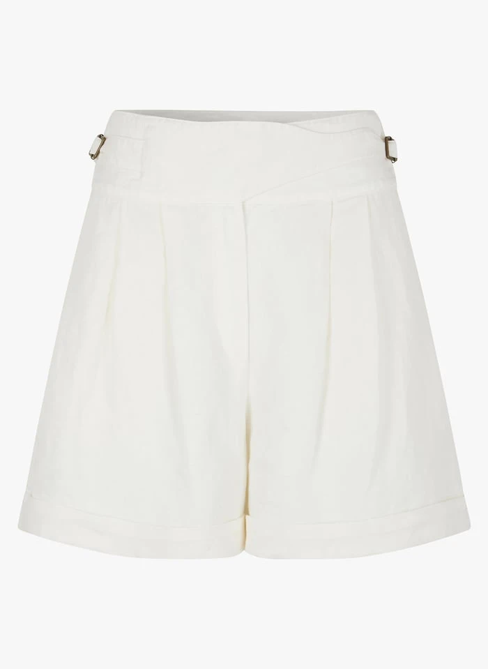 Soeur UTTAM - Short Large En Lin | Blanc 3 Soeur UTTAM - Short Large En Lin | Blanc – Image 3