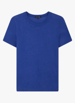 Soeur CYRIL - Tee-shirt Col Rond En Coton Mélangé | Bleu -Soeur Soldes Boutique 3984906