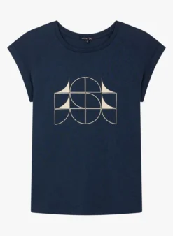 Soeur VALENTINA - Tee-shirt Col Rond Sérigraphié En Coton Mélangé | Bleu 7 Soeur VALENTINA - Tee-shirt Col Rond Sérigraphié En Coton Mélangé | Bleu -Soeur Soldes Boutique 3984909