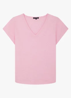 Soeur DOMINIQUE - Tee-shirt Col V En Coton Mélangé | Rose 7 Soeur DOMINIQUE - Tee-shirt Col V En Coton Mélangé | Rose -Soeur Soldes Boutique 3984917