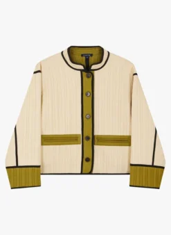 Soeur PATCHOULI - Veste Col Rond En Coton | Beige -Soeur Soldes Boutique 3984920