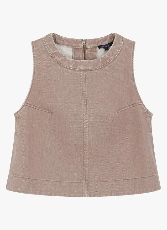 Soeur PAMPA - Top Col Rond En Toile De Coton | Violet 3 Soeur PAMPA - Top Col Rond En Toile De Coton | Violet – Image 3