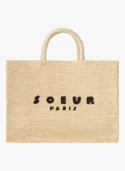 Soeur PAPAYE - Cabas En Paille Naturelle | Noir