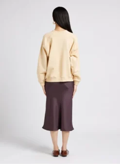 Soeur FEVER - Jupe Midi Fluide En Satin | Kaki -Soeur Soldes Boutique 4009724