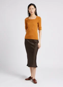 Soeur PAQUITA - Tee-shirt Col Carré En Coton | Marron 8 Soeur PAQUITA - Tee-shirt Col Carré En Coton | Marron -Soeur Soldes Boutique 4009739