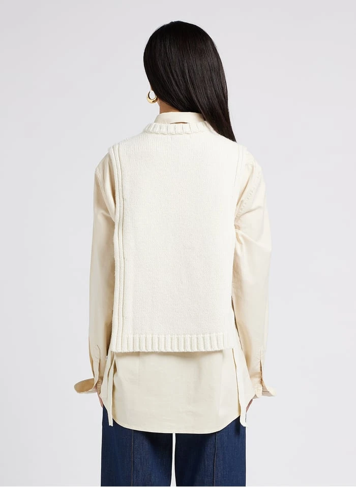 Soeur UZEL - Plastron En Laine | Beige 2 Soeur UZEL - Plastron En Laine | Beige – Image 2