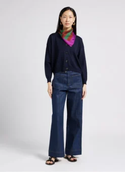 Soeur IDEM - Gilet Boutonné En Laine | Bleu -Soeur Soldes Boutique 4009795