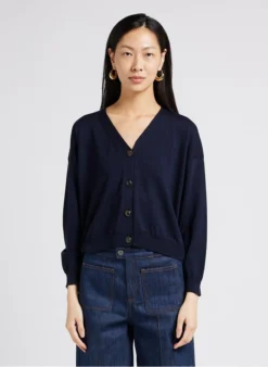 Soeur IDEM - Gilet Boutonné En Laine | Bleu -Soeur Soldes Boutique 4009797