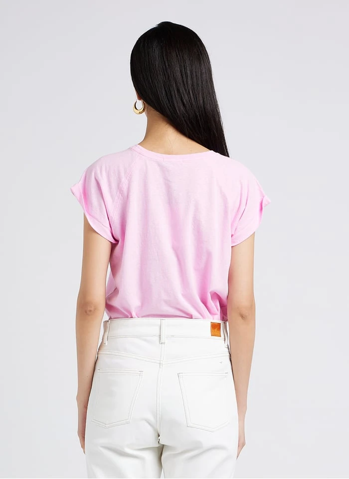 Soeur VALENTINA - Tee-shirt Col Rond Sérigraphié En Coton Mélangé | Rose 2 Soeur VALENTINA - Tee-shirt Col Rond Sérigraphié En Coton Mélangé | Rose – Image 2