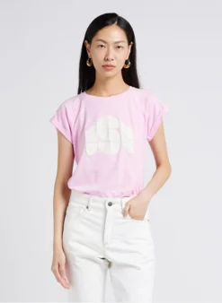 Soeur VALENTINA - Tee-shirt Col Rond Sérigraphié En Coton Mélangé | Rose