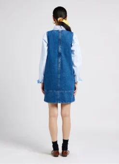 Soeur MITSOUKO - Robe Courte En Coton Denim | Jean Délavé -Soeur Soldes Boutique 4009875