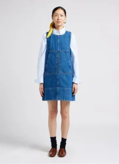 Soeur MITSOUKO - Robe Courte En Coton Denim | Jean Délavé -Soeur Soldes Boutique 4009876