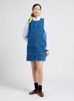 Soeur MITSOUKO - Robe Courte En Coton Denim | Jean Délavé -Soeur Soldes Boutique 4009879