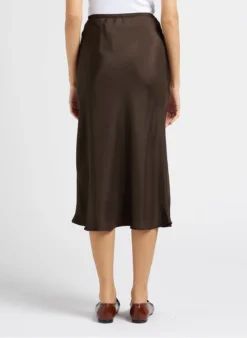 Soeur FEVER - Jupe Midi Fluide En Satin | Kaki -Soeur Soldes Boutique 4012150