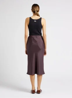 Soeur FEVER - Jupe Midi Fluide En Satin | Kaki -Soeur Soldes Boutique 4012157