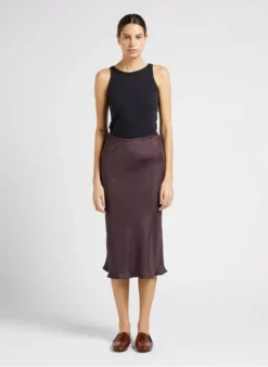 Soeur FEVER - Jupe Midi Fluide En Satin | Kaki -Soeur Soldes Boutique 4012158