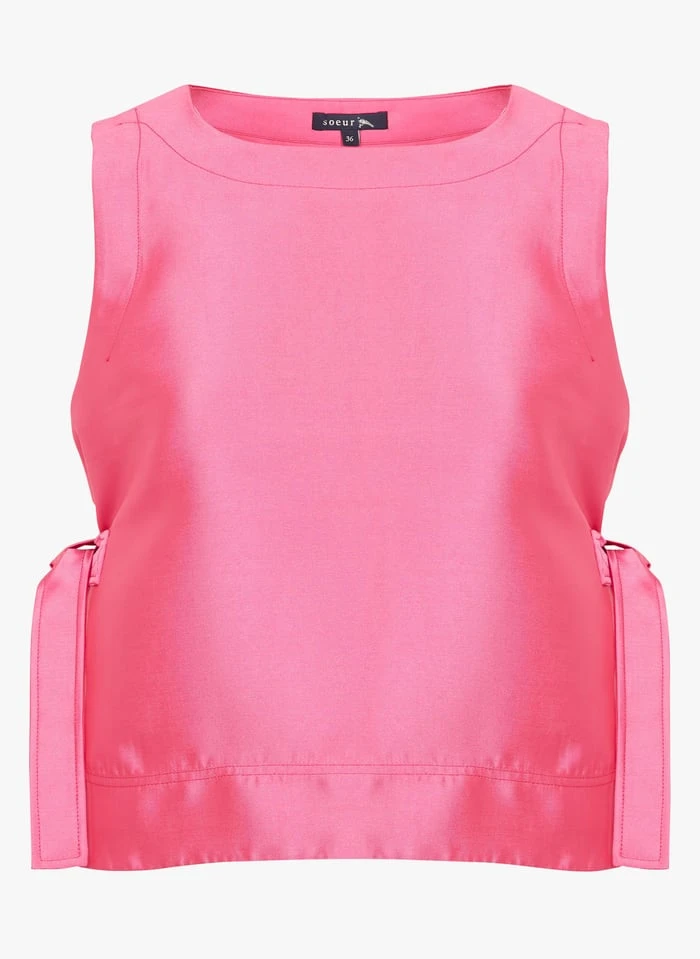 Soeur TISHKA - Top Sans Manches En Satin | Rose 3 Soeur TISHKA - Top Sans Manches En Satin | Rose – Image 3