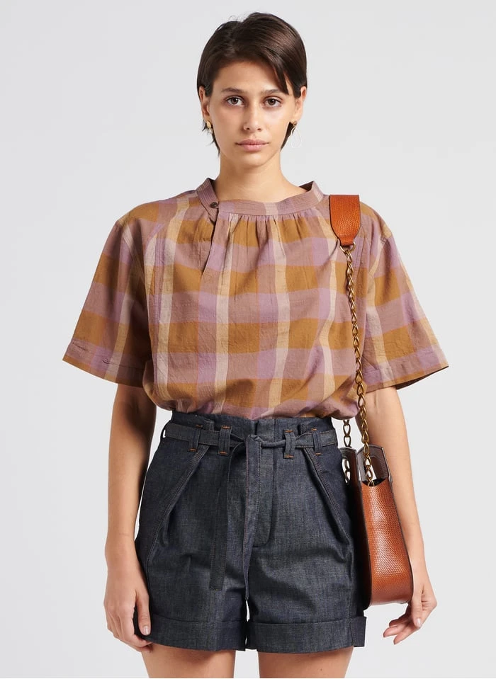 Soeur URBAINE - Blouse à Carreaux En Voile De Coton | Multicolore 1 Soeur URBAINE - Blouse à Carreaux En Voile De Coton | Multicolore