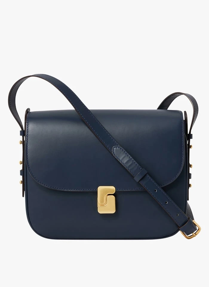Soeur BELLISSIMA MAXI - Sac Bandoulière En Cuir Glacé | Bleu 1 Soeur BELLISSIMA MAXI - Sac Bandoulière En Cuir Glacé | Bleu