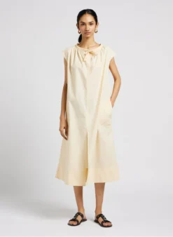 Soeur TAMARIS - Robe Midi En Popeline De Coton | Beige -Soeur Soldes Boutique 4043909