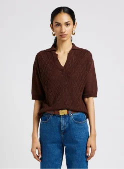 Soeur TILOUP - Pull Torsadé En Lin Et Coton | Marron -Soeur Soldes Boutique 4044062