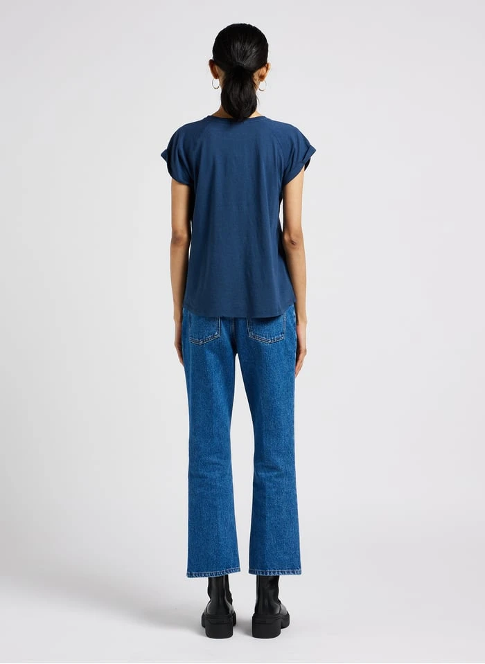 Soeur VALENTINA - Tee-shirt Col Rond Sérigraphié En Coton Mélangé | Bleu 5 Soeur VALENTINA - Tee-shirt Col Rond Sérigraphié En Coton Mélangé | Bleu – Image 5