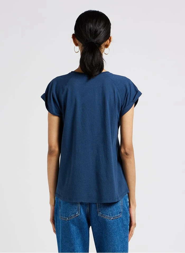 Soeur VALENTINA - Tee-shirt Col Rond Sérigraphié En Coton Mélangé | Bleu 2 Soeur VALENTINA - Tee-shirt Col Rond Sérigraphié En Coton Mélangé | Bleu – Image 2