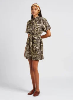 Soeur MAUD - Robe Courte Col Classique Imprimée En Soie | Multicolore -Soeur Soldes Boutique 4047378