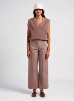 Soeur PAX - Pull Col V En Coton | Marron -Soeur Soldes Boutique 4052095 1