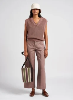 Soeur SAUL MINI - Sac Seau En Cuir Et Toile à Rayures | Multicolore -Soeur Soldes Boutique 4052101 2