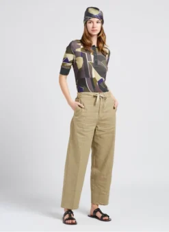 Soeur SARAJEVO - Pantalon Droit Chiné En Lin | Beige -Soeur Soldes Boutique 4058686