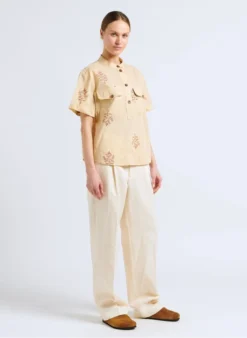 Soeur SULPICE - Pantalon à Pinces En Coton | Beige -Soeur Soldes Boutique 4092326 1