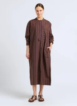 Soeur PIA - Robe Longue En Popeline De Coton Rayé | Multicolore