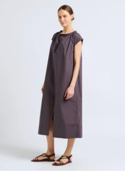 Soeur TAMARIS - Robe Midi En Popeline De Coton | Gris -Soeur Soldes Boutique 4092367