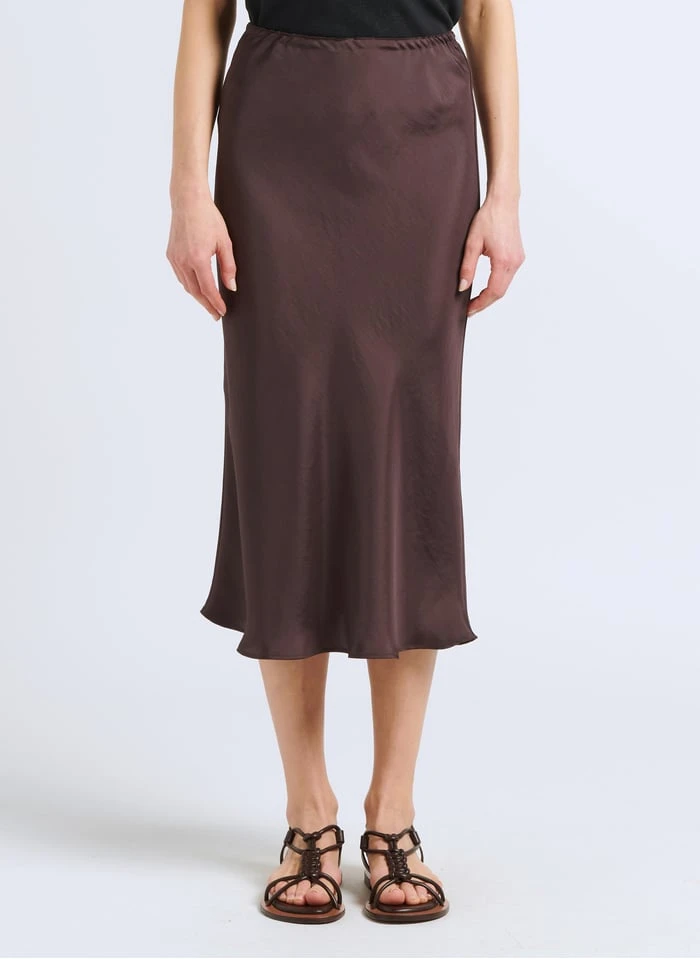 Soeur FEVER - Jupe Midi Fluide En Satin | Gris 1 Soeur FEVER - Jupe Midi Fluide En Satin | Gris