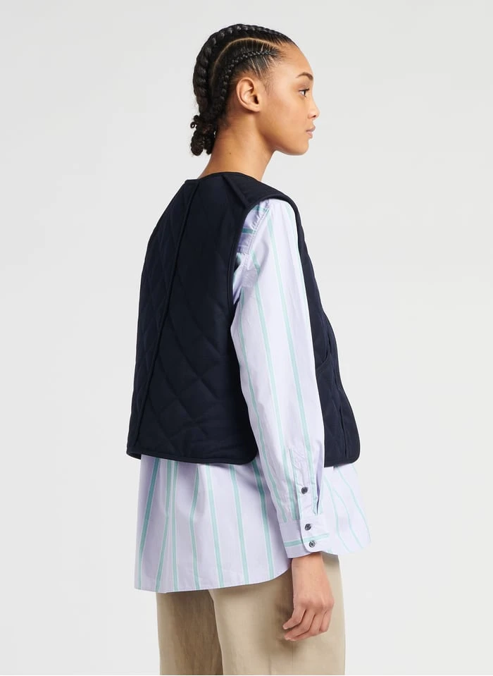 Soeur ULLA - Gilet En Gabardine De Laine | Bleu 2 Soeur ULLA - Gilet En Gabardine De Laine | Bleu – Image 2