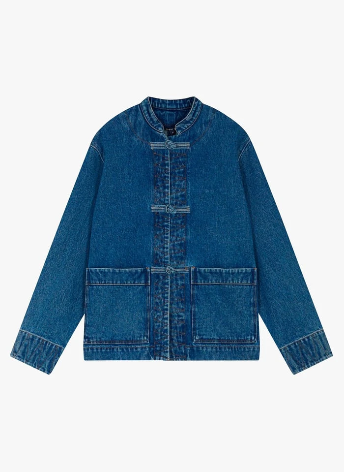 Soeur UTRECHT - Veste Denim à Brandebourgs En Coton | Jean Délavé 3 Soeur UTRECHT - Veste Denim à Brandebourgs En Coton | Jean Délavé – Image 3